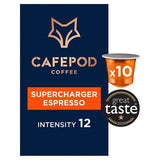CafePod Supercharger espresso pods 10s 55g, imported from the UK