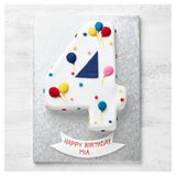 4th birthday balloon and stars cake with raspberry jam, UK version