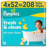 Pampers Fresh Clean baby wipes 4 pack (British brand)