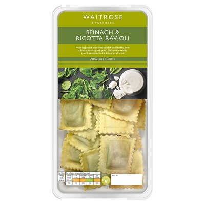 Waitrose spinach and ricotta ravioli fresh pasta 310g (British brand)