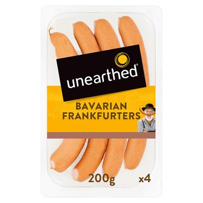 Unearthed Bavarian smoked frankfurters 200g, UK version