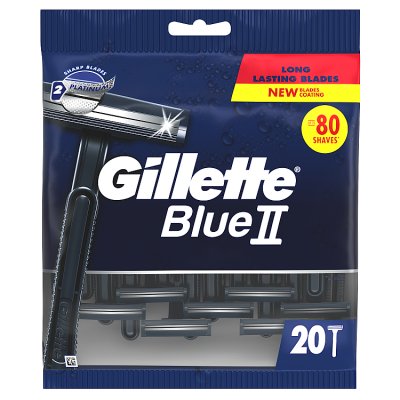 Gillette Blue II disposable razors 20s, imported from the UK