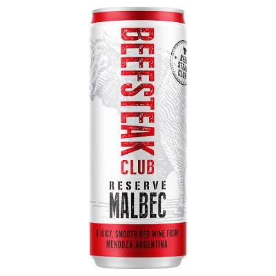 Beefsteak Club Malbec wine can 25cl (British brand)