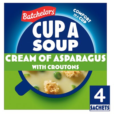 Batchelors cream of asparagus instant soup 117g, imported from the UK