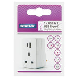 Status International USB-A USB-C power adaptor, British brand