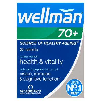 Wellman 70+ multivitamin tablets 30s supplement, UK version