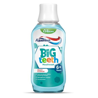 Aquafresh kids mouthwash Big Teeth fruity flavour 300ml, UK version