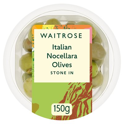 Waitrose stone-in Nocellara olives 150g - British product