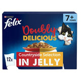 FELIX cat food Doubly Delicious 7+ Meaty Selection 12x85g, imported from the UK