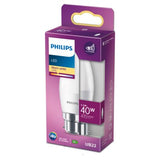Philips frosted candle LED bulb 5.5W warm white, UK version