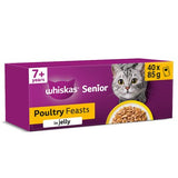 Whiskas senior wet cat food poultry feast 40x85g, imported from the UK
