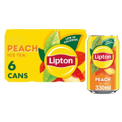 Lipton peach iced tea cans 6x330ml - British product