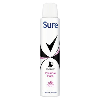 Sure deodorant spray Invisible Pure 200ml - British product
