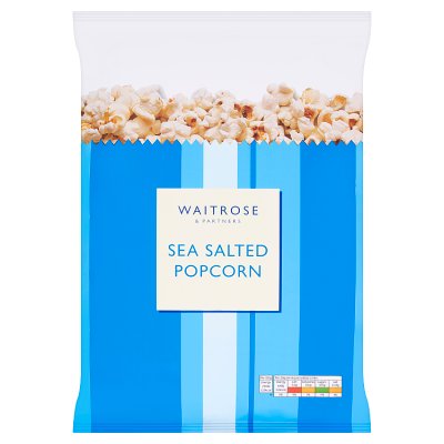 Waitrose sea salted popcorn 80g sharing bag (British brand)
