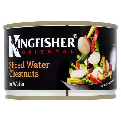 Kingfisher sliced water chestnuts in water 225g, imported from the UK