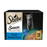 Sheba wet cat food fish selection pouches 12x85g, imported from the UK
