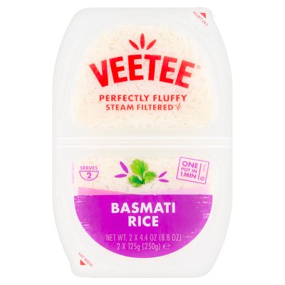 Veetee steam filtered basmati rice 2x125g, UK version