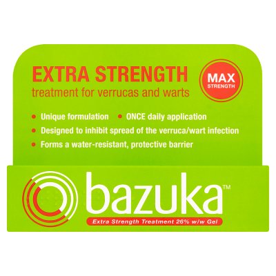 Bazuka Extra Strength verruca and wart gel 6g, UK version