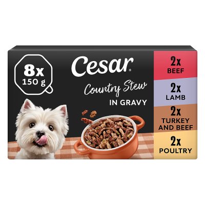 Cesar Country Stew wet dog food trays 8x150g (British brand)