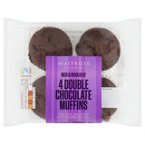 Waitrose double chocolate muffins 4 pack, imported from the UK