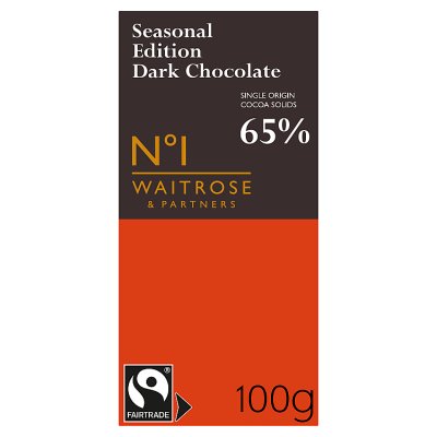 Waitrose No.1 Fairtrade dark chocolate with ginger 100g - British product