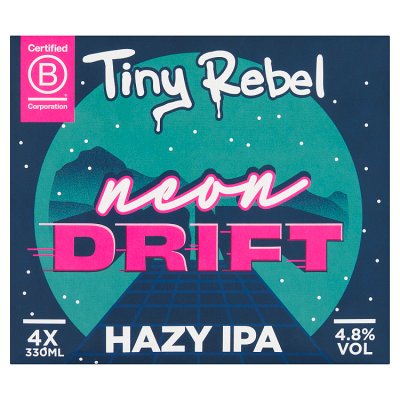 Tiny Rebel Neon Drift hazy IPA 4x330ml, imported from the UK