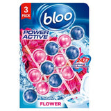 Bloo Power Active toilet block flower 3x50g, imported from the UK
