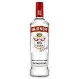 Smirnoff Red Label vodka 1L bottle, British brand