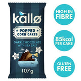 Kallo dark chocolate corn cakes with sea salt 107g, UK version