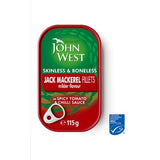 John West mackerel fillets in spicy tomato chilli, imported from the UK