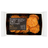 Waitrose No.1 Parmesan Reggiano Black Pepper Crispies 75g, imported from the UK