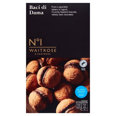 Waitrose No.1 Baci di Dama hazelnut chocolate biscuits 150g (British brand)