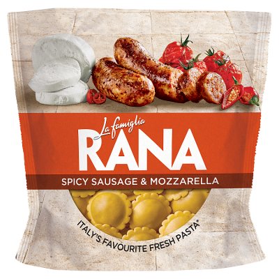 La Famiglia Rana spicy sausage and mozzarella ravioli 250g, UK version