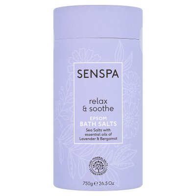 SenSpa Relax and Soothe Epsom bath salts 750g, imported from the UK
