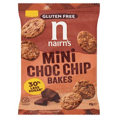 Nairn's gluten free mini choc chip bakes 45g, imported from the UK