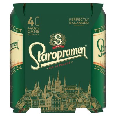 Staropramen Czech Pilsner 4x440ml, UK version