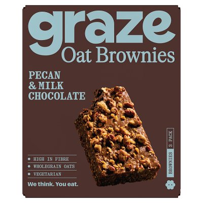Graze pecan and milk chocolate brownie 135g, imported from the UK