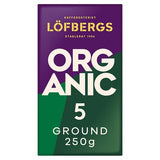 Löfbergs organic dark roast ground coffee 250g, UK version
