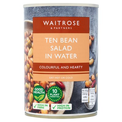 Waitrose 10 Bean Salad in Water 400g, imported from the UK