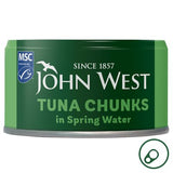 John West tuna chunks in spring water MSC 125g, UK version