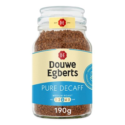 Douwe Egberts Pure Decaf medium roast instant coffee 190g (British brand)