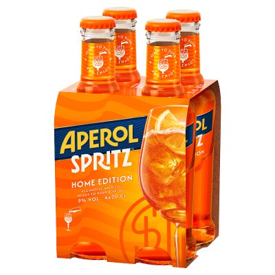 Aperol Spritz pre-mixed cocktail 4x20cl, imported from the UK