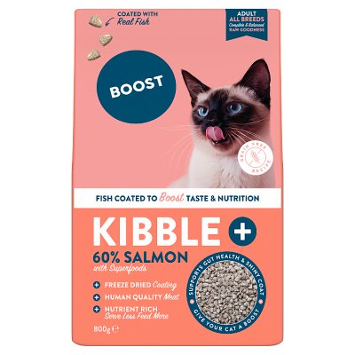 Boost freeze dried fish coated cat kibble 800g - British product