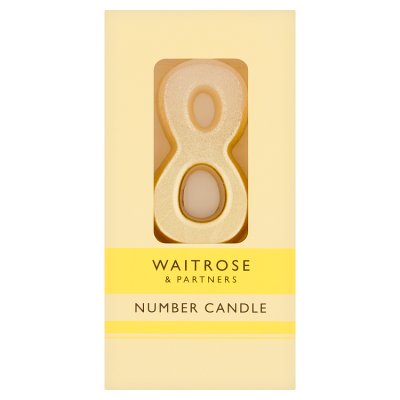 Waitrose number 8 cake candle - British product