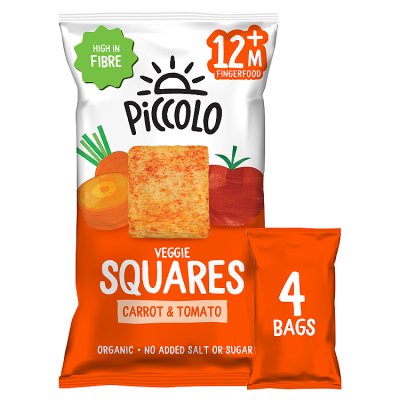 Piccolo organic toddler snack veggie squares 4x15g, UK version