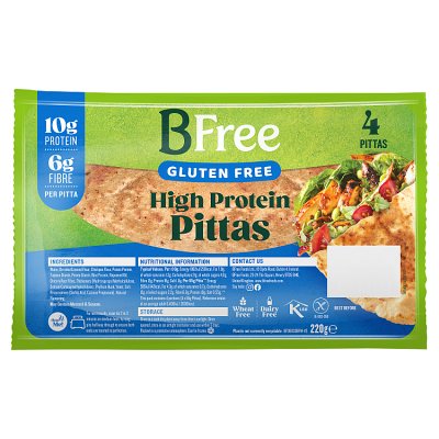 BFree gluten free high protein pitta bread 220g (British brand)