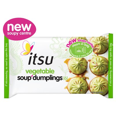 Itsu vegetable soup dumplings 168g, imported from the UK