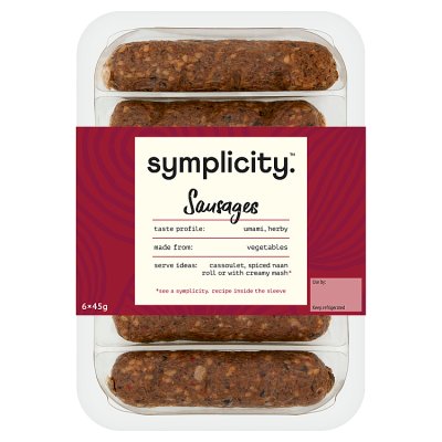 Symplicity fermented vegetable sausages 270g - British product