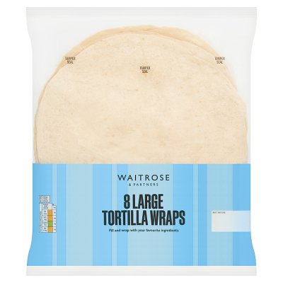 Waitrose large tortilla wraps pack of 8, UK version