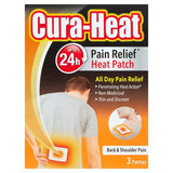 Cura-Heat back and shoulder heat patches, 3 count - British product